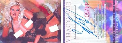 Victoria Silvstedt Signed Photo. Playboy Playmate. Miss December 1996 and Playmate of the Year 