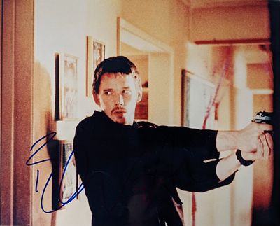 Gattaca Ethan Hawke signed photo. Ethan Hawke autographed photo. 8x10 inches