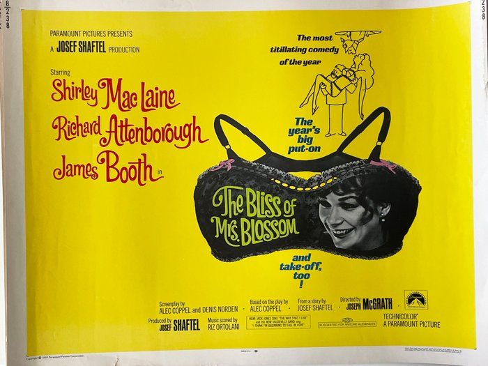 Lot 247: The Bliss of Mrs. Blossom 1968 vintage movie poster
