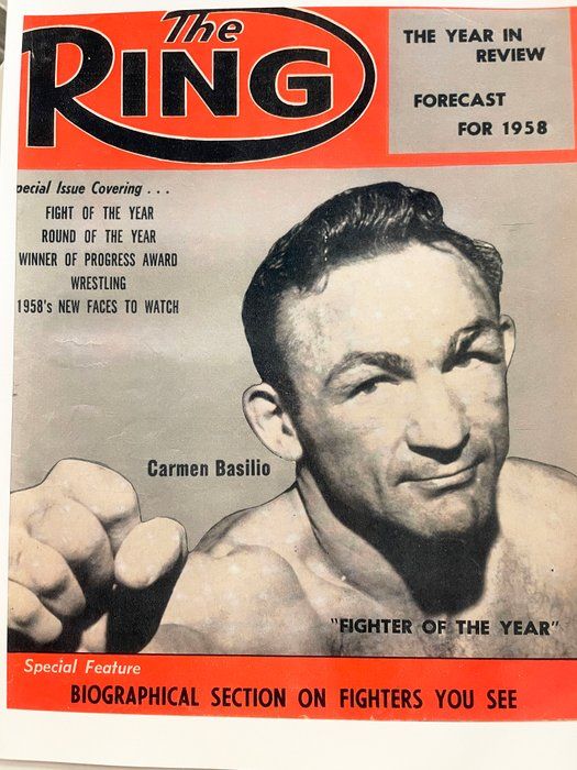 Lot 271: Carmen Basilio The Ring magazine cover photo - February 1958