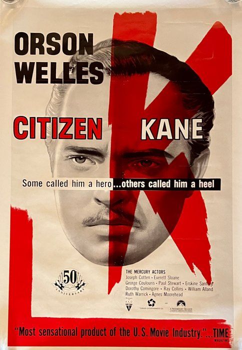Lot 295: Citizen Kane 50th Anniversary 1991 Re-Release Original Movie Poster