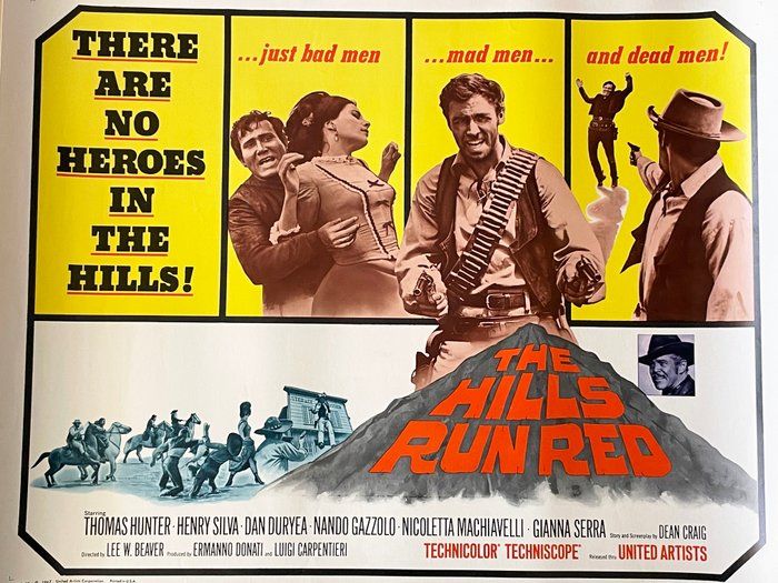 Lot 303: The Hills Run Red 1966 vintage movie poster