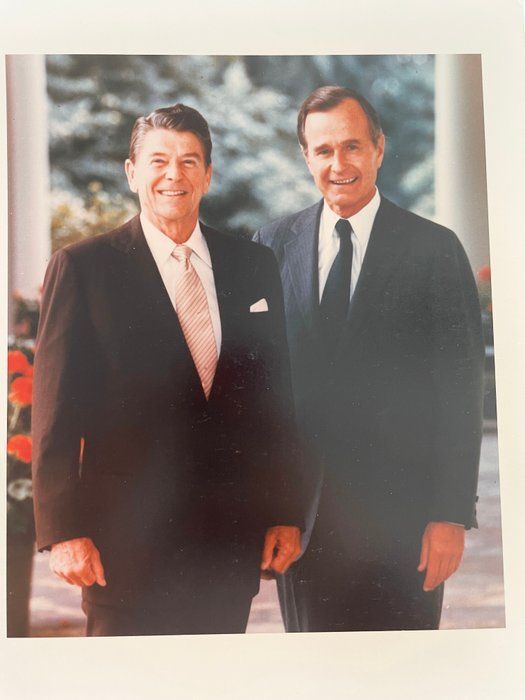Lot 330: Ronald Reagan and George H.W. Bush vintage photo