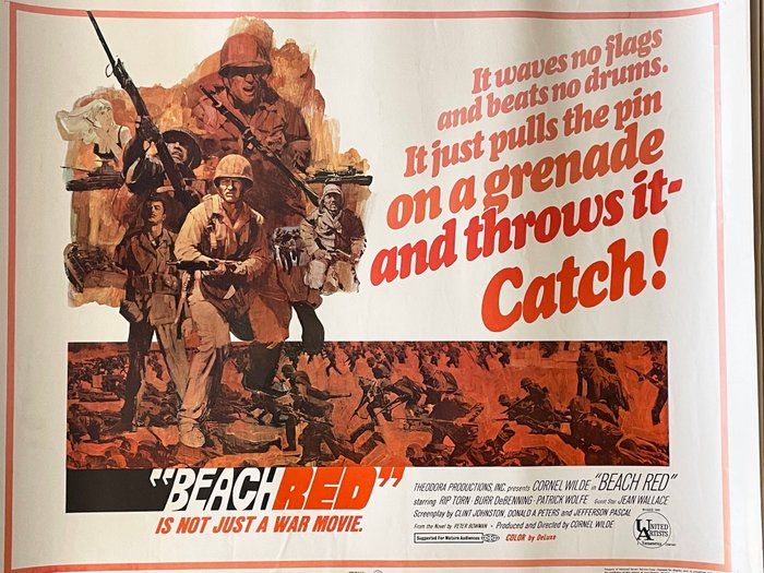 Lot 343: Beach Red 1967 vintage movie poster