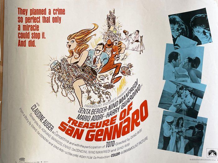 Lot 345: Treasure of San Gennaro 1966 vintage movie poster