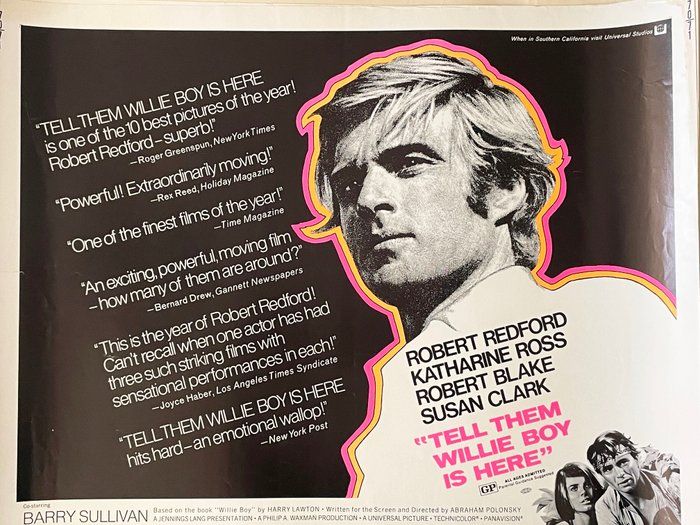 Lot 363: Tell Them Willie Boy Is Here 1969 vintage movie poster