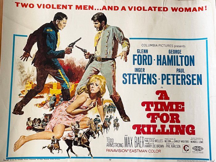 Lot 381: A Time for Killing 1967 vintage movie poster
