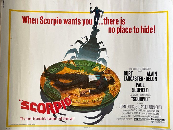 Lot 384: Scorpio 1973 vintage movie poster
