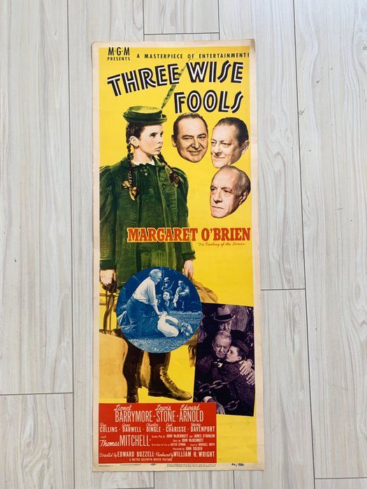 Lot 386: Three Wise Fools original 1946 vintage insert movie poster