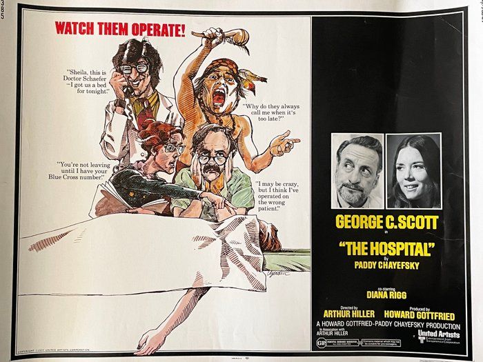 Lot 390: The Hospital 1971 vintage movie poster