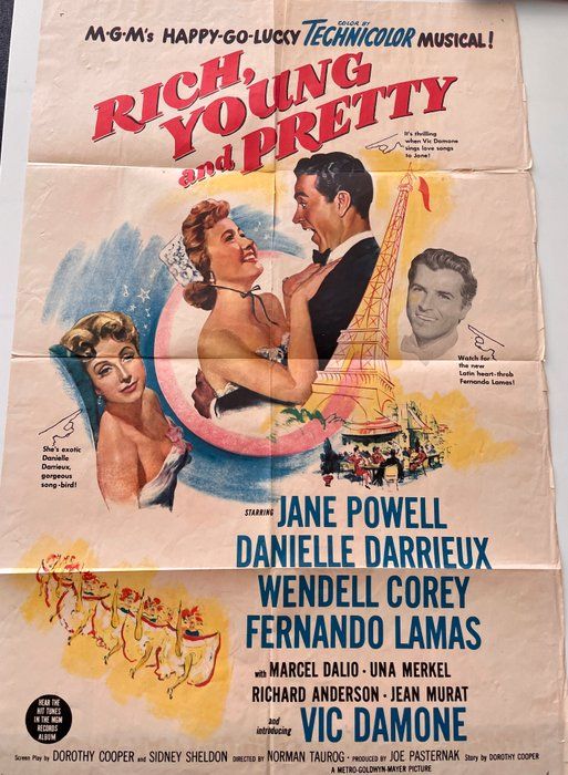 Lot 436: Rich, Young and Pretty 1951 vintage movie poster