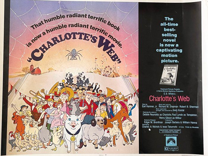 Lot 449: Charlotte's Web 1973 vintage movie poster