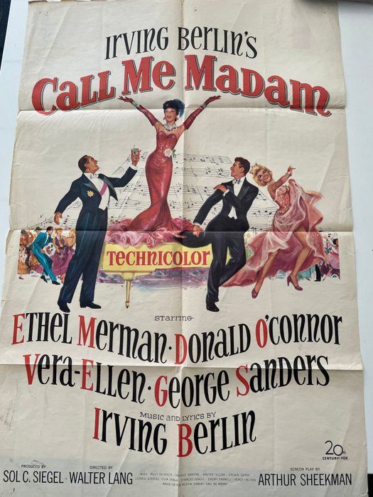 Lot 487: Call Me Madam 1953 vintage movie poster