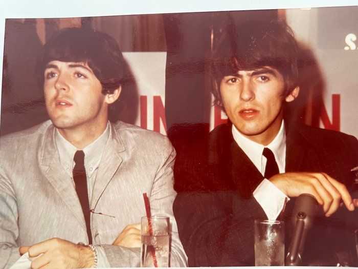 Lot 508: Paul McCartney and George Harrison vintage photo