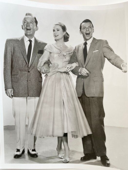 Lot 568: High Society Bing Crosby, Grace Kelly and Frank Sinatra unsigned movie photo
