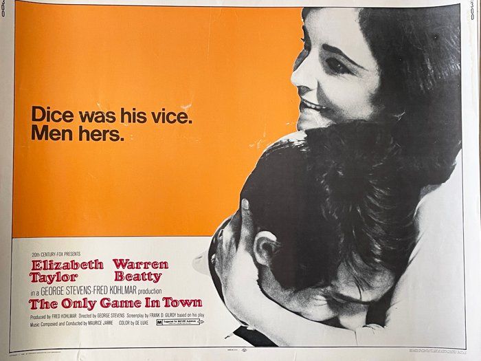 Lot 587: The Only Game in Town 1970 vintage movie poster