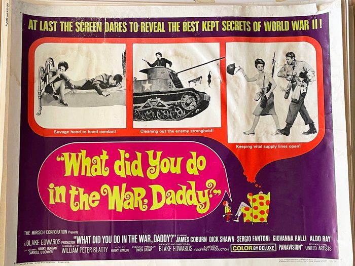 Lot 600: What Did You Do in the War, Daddy? 1966 vintage movie poster