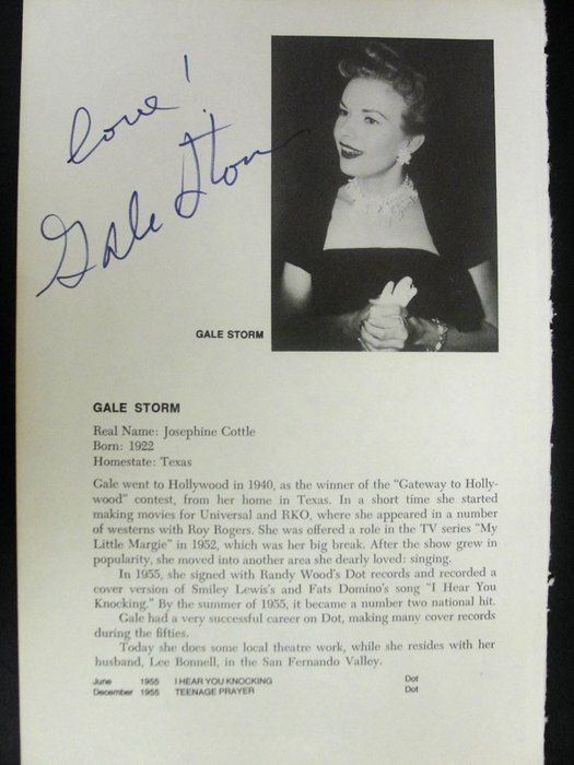 Lot 11: Gale Storm signed album