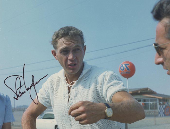 Lot 16: Bullitt Steve McQueen signed movie photo. GFA Authenticated