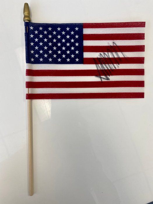 Lot 21: Donald Trump signed flag