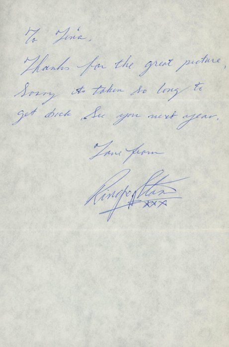 Lot 32: Ringo Starr handwritten and signed letter. GFA Authenticated