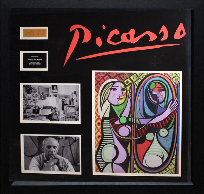 Lot 38: Pablo Picasso original signature and collage