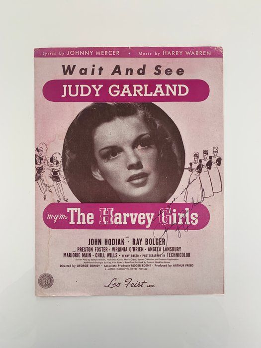 Lot 82: Judy Garland signed sheet music