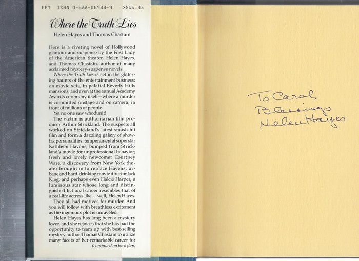 Lot 139: Where the Truth Lies Helen Hayes signed book
