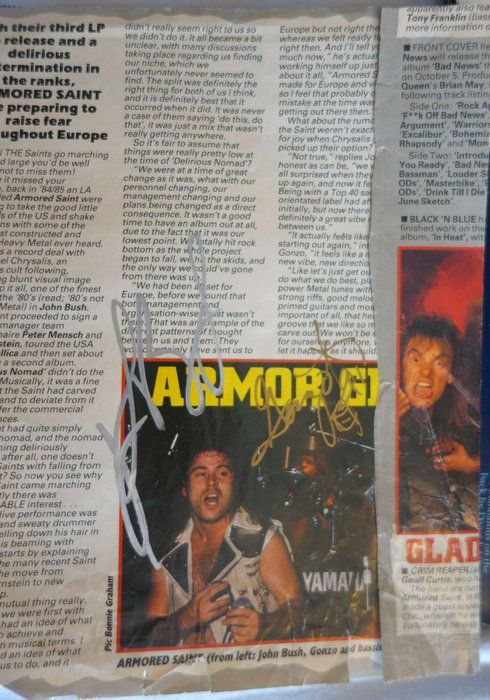 Lot 150: Armored Saint signed magazine photo
