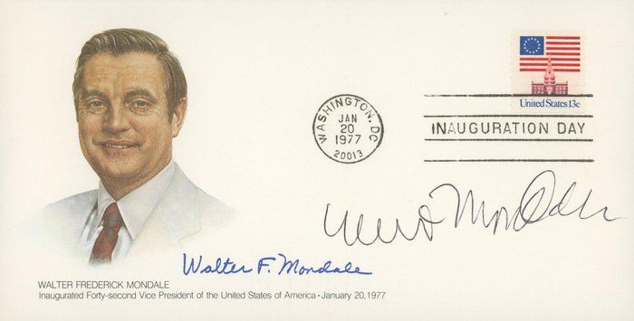 Lot 166: Walter Mondale signed envelope