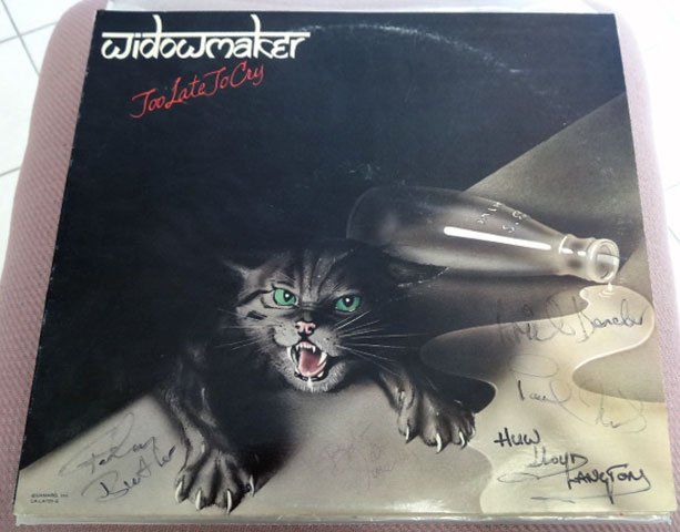 Lot 192: Widowmaker Too Late to Cry band signed album