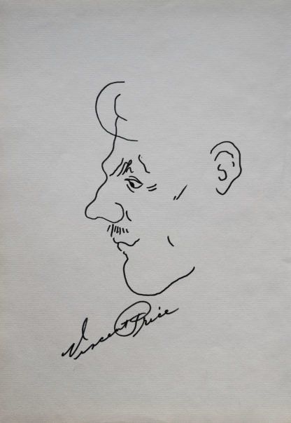 Lot 242: Vincent Price hand drawn signed caricature