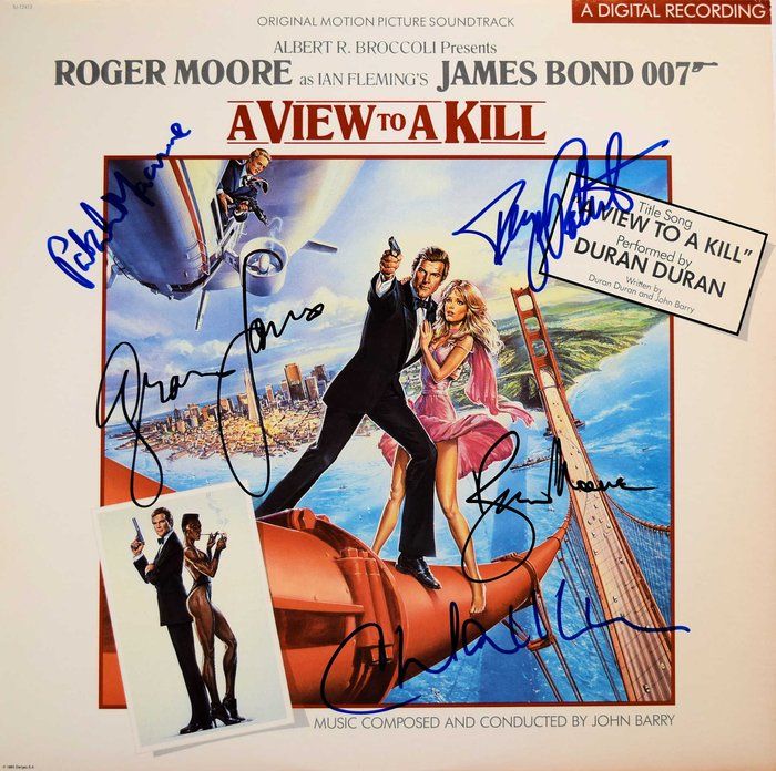 Lot 261: James Bond A View to a Kill cast signed original motion picture soundtrack