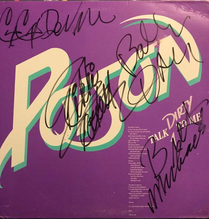 Lot 266: Poison Talk Dirty to Me band signed album