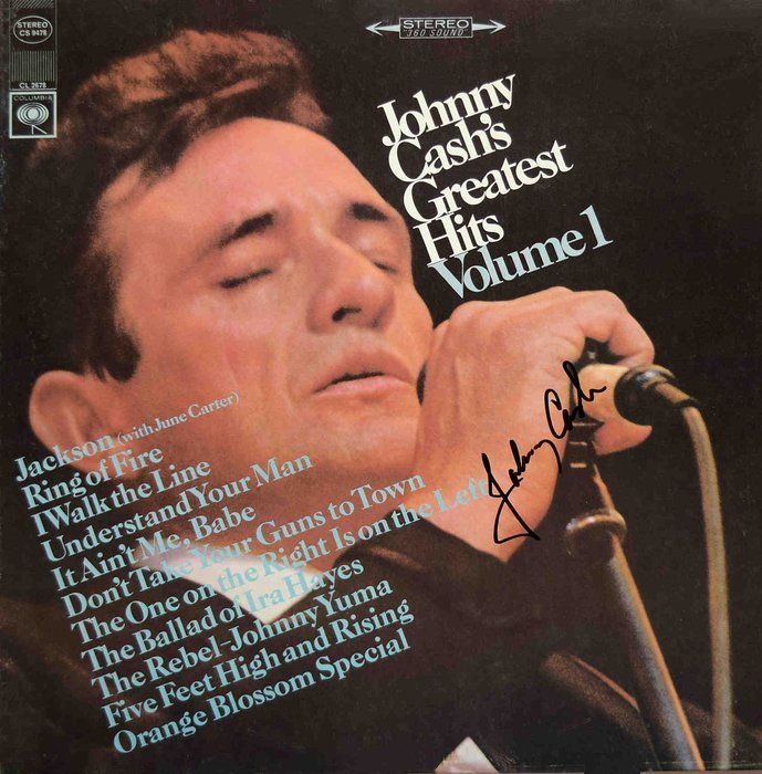 Lot 272: Johnny Cash The Greatest Hits Volume I signed album