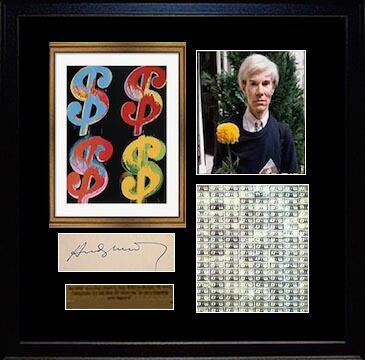 Lot 305: Andy Warhol original signature and collage