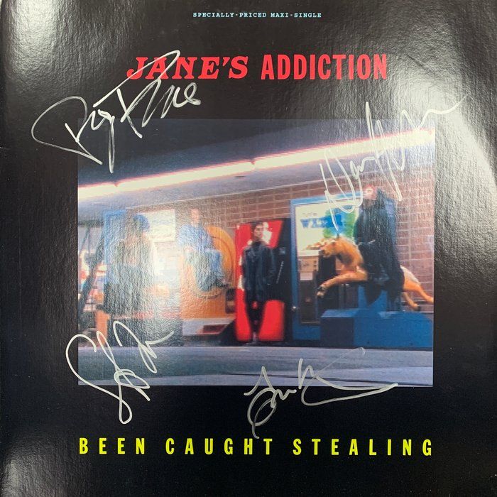 Lot 328: Jane's Addiction Been Caught Steeling signed EP. GFA Authenticated