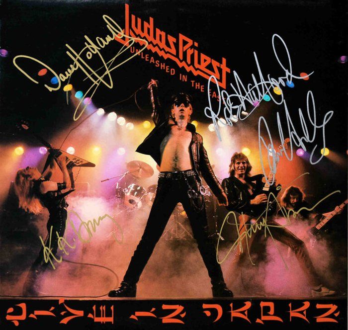 Lot 339: Judas Priest signed Unleashed in the East album