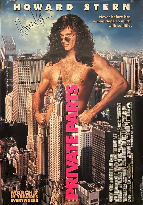 Lot 347: Howard Stern signed original 1997 Private Parts movie poster.