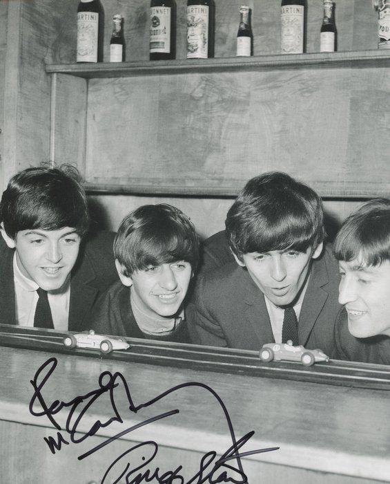Lot 353: The Beatles vintage photo autographed by Paul McCartney and Ringo Starr