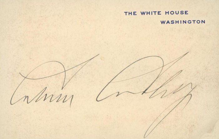 Lot 364: Calvin Coolidge signature cut. GFA Authenticated