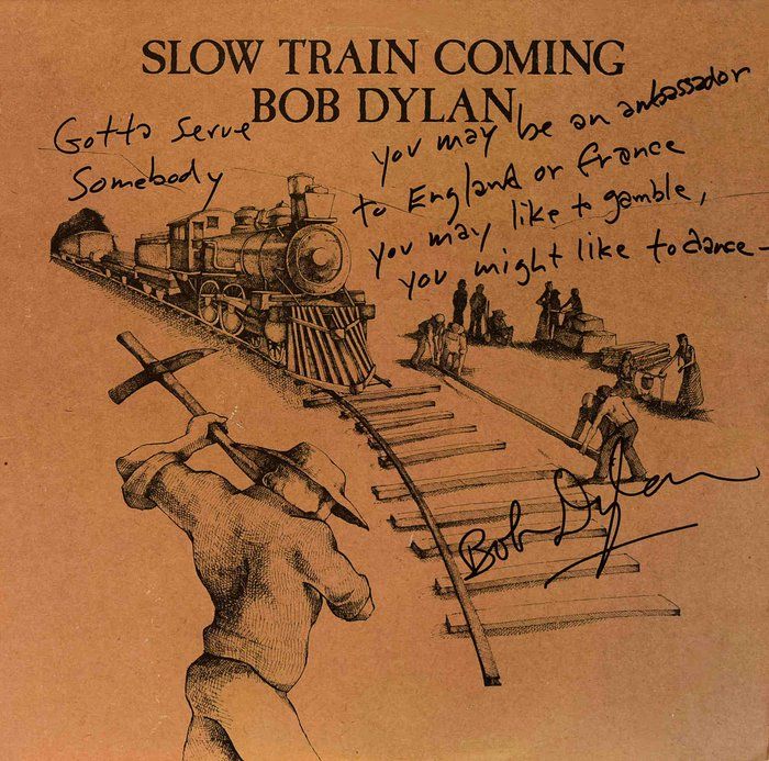 Lot 382: Bob Dylan Slow Train Coming signed album