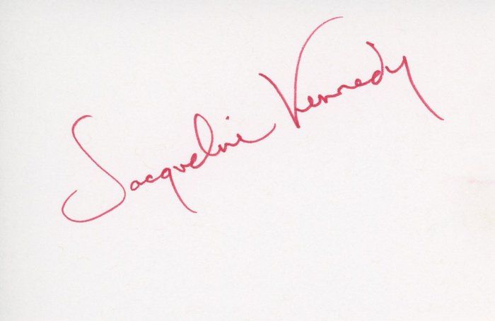 Lot 401: Jacqueline Kennedy signature cut