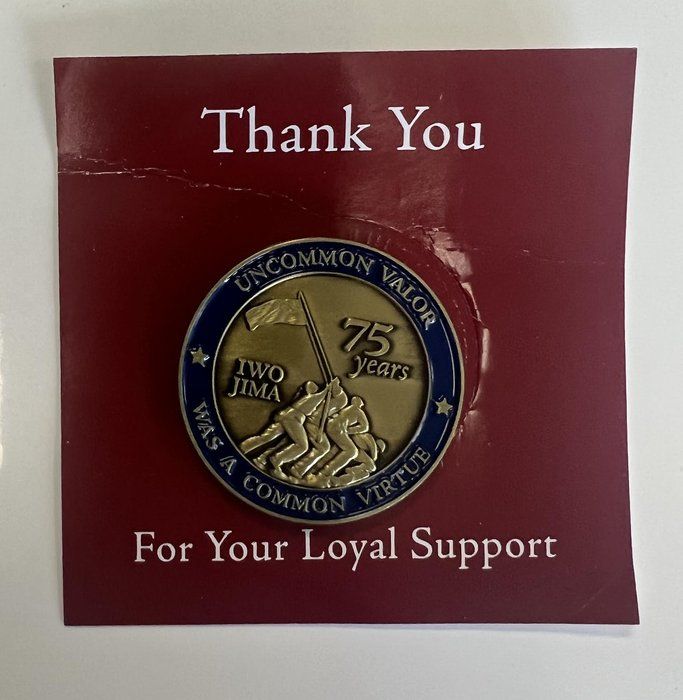 Lot 3: 2020 USMC Iwo Jima 75 year commemorative coin