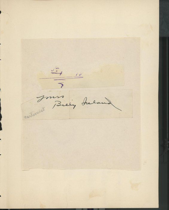 Lot 16: Cartoonist Billy Ireland signature cut