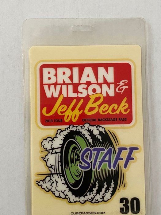 Lot 25: Brian Wilson & Jeff Beck Official Backstage Pass