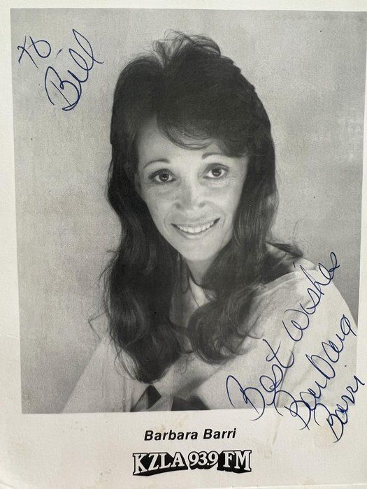 Lot 77: KZLA Announcer Barbara Barri signed photo