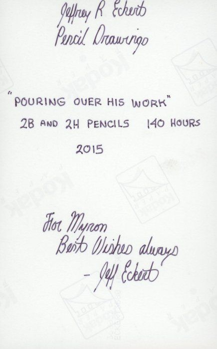 Lot 118: Pencil Artist Jeff Eckert personal note