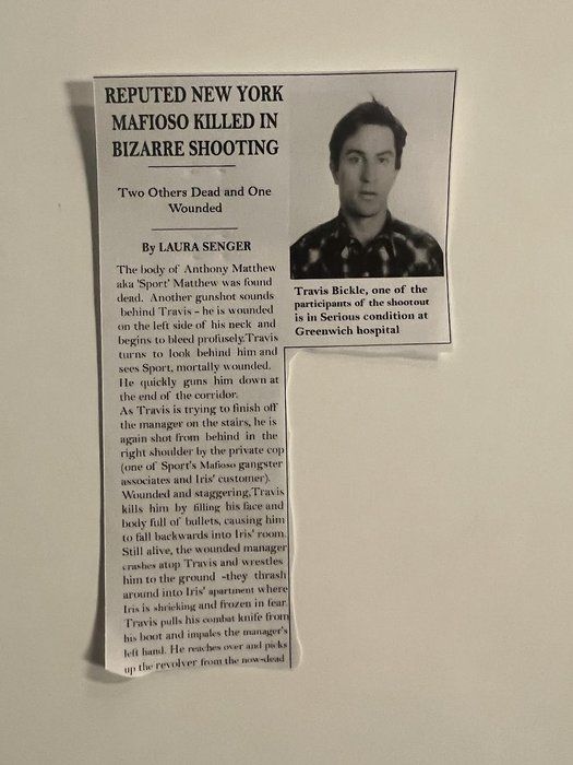 Lot 199: Taxi Driver Matthew "Sport" Higgins prop newspaper clipping
