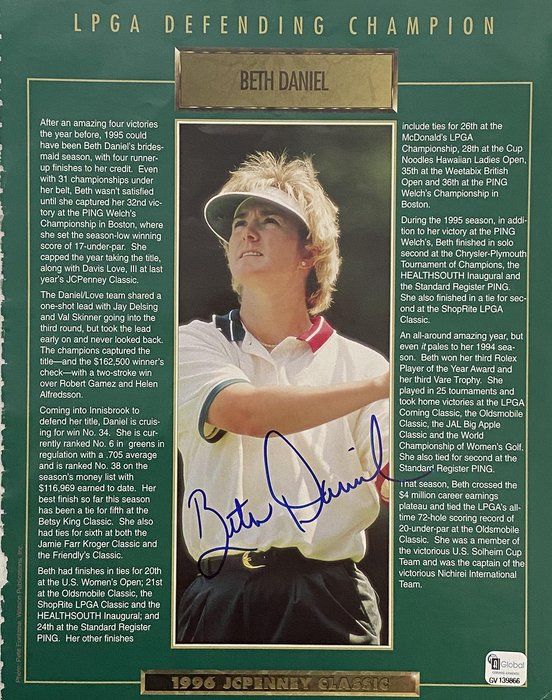 Lot 331: 1996 JCPenny Classic Beth Daniel signed profile page